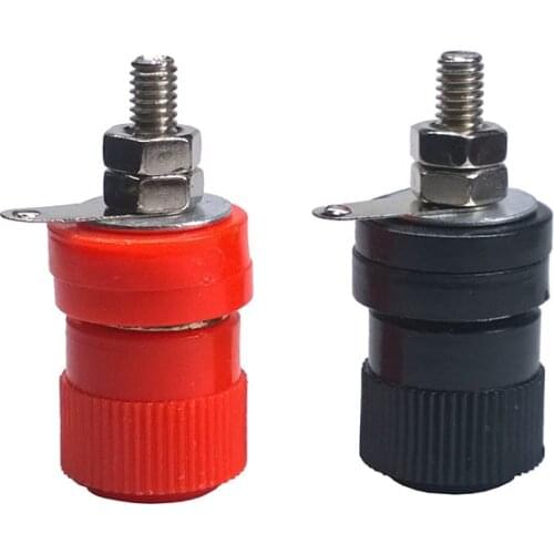 10pcs 4MM JS-999B red and black banana crimp terminal speaker plug connector audio speaker plug cold press without welding