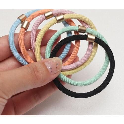 10Pcs New Women Elastic Hair Rubber Bands Girls Gold Plated Hair Gum/Tie/Scrunchy Hair Accessories Birthday Gift
