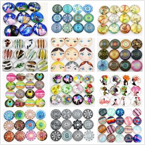 Hot Sale 10pcs 25mm Mixed Handmade Photo Glass Cabochons (I7-30)