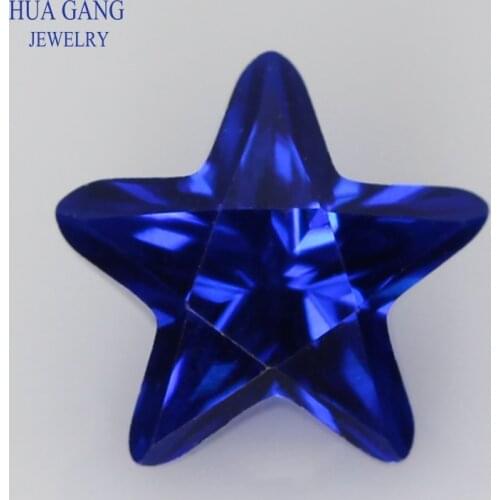 113# Spinel Blue Star Shape Brilliant Cut Synthetic Spinel Stone For Jewelry Size 3x3-10x10mm Free Shipping