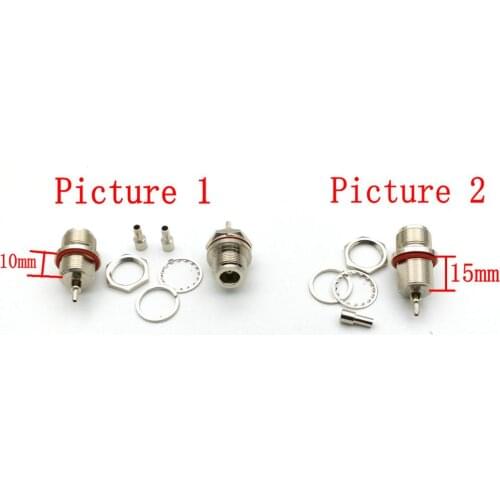 20pcs copper N jack female with nut bulkhead crimp FOR RG174 RG316 RF adapter