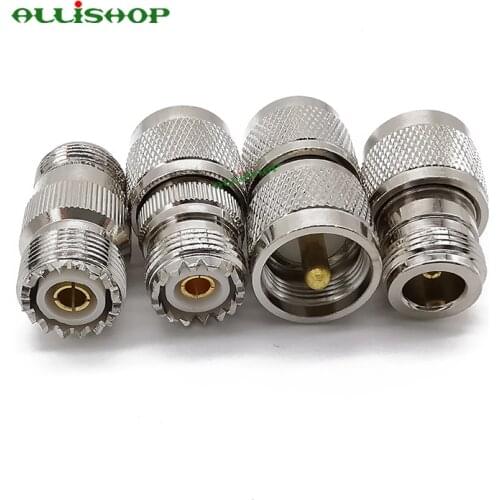 4Pcs/Set RF Coaxial Adapter Connector Kit N Male/Female to UHF PL-259 SO-239 M/F Straight Adapter