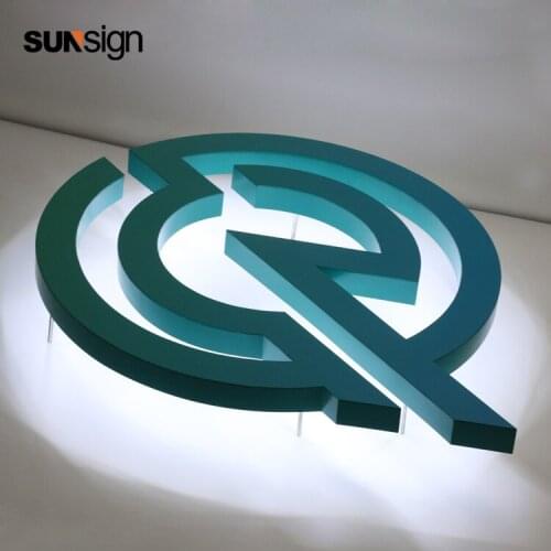 Acrylic letter sign build up led halo lit name shop sign