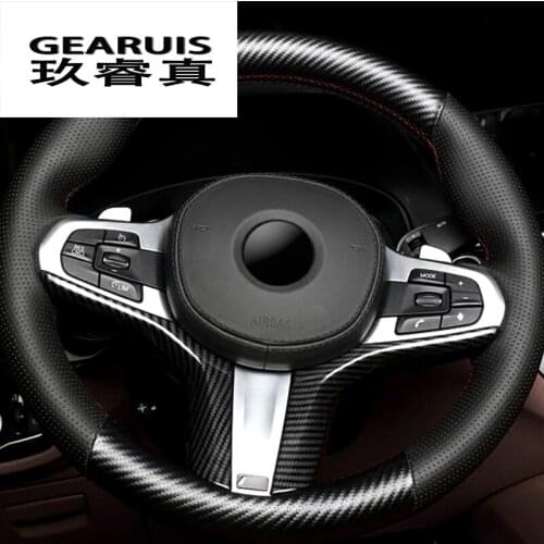 Car Styling For BMW 5 Serise G30 G38 2018 Stickers Steering Wheel Decorative Trim Covers decorative Interior auto Accessories