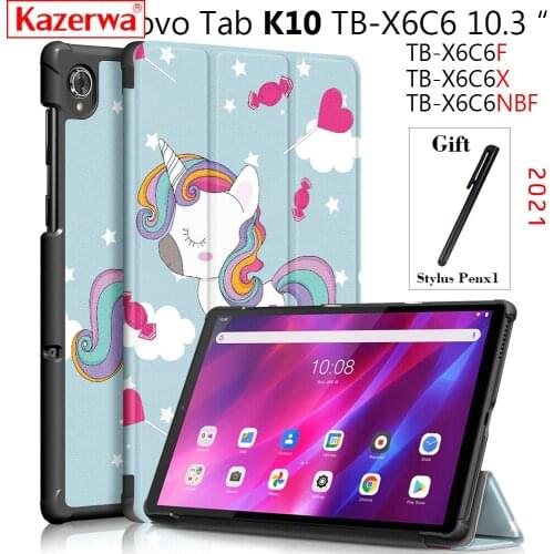 Funda For Lenovo Tab K10 TB-X6C6 10.3 Case 2021 Tablet Painted Cover For Lenovo Tab K10 Case TB X6C6 10.3" 2021 Coque + Gift