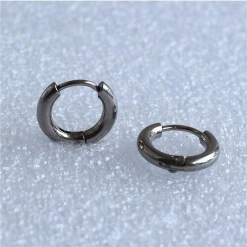 Titanium 316L Stainless Steel Hoop Earrings Vacuum Plating No Fade Anti-allergy Inner Diameter 8mm
