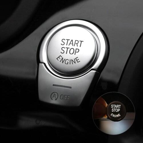 Car ABS Chrome Interior Engine Start Stop Push button Covers Trim Stickers for BMW 5 / 6 / 7 series F10 GT F07