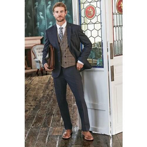 Custom Mens Suit Jacket Winter Smart Casual Polyester V-Neck Long-Sleeved Single Breasted Slim-Fit Cocktail Party 2Pieces Suit
