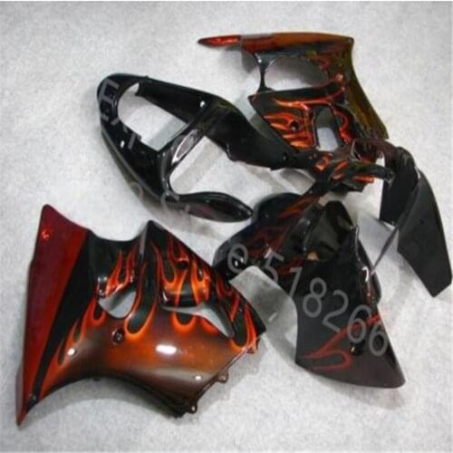 Red flames red black motocle Fairing fit For KAWASAKI Ninja ZX6R 00-02 ZX-6R 2000-2002 6R 00 02 ZX 6R 2000 2002 00 01 02 Fairing