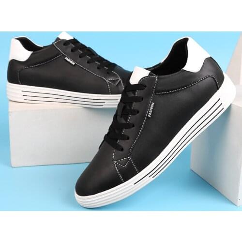 Heighten Shoes New Designer Leather Men Shoes Fashion Casual Increase Shoes 2021 New Black White Genuine Leather Shoe