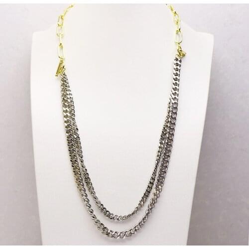 5 Strand layer necklace Handmade Punk hip pop necklace fashion jewelry necklace Long necklace women jewelry 9807