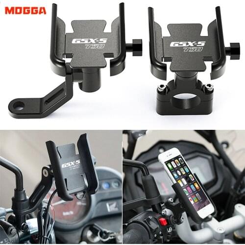 Latest For SUZUKI GSX-S750 GSXS750 Motorcycle Handlebar Rearview Mirror Mobile Phone Holder GPS Stand Bracket GSXS GSX-S 750