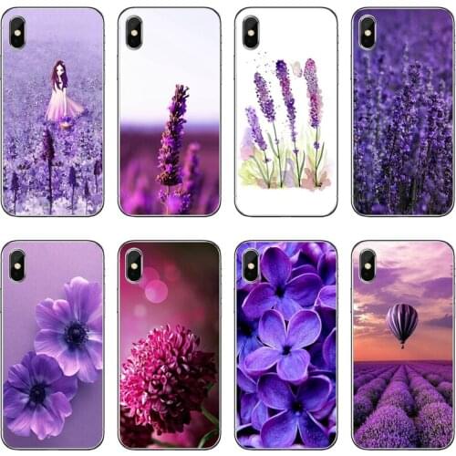 Lavender Violet Flower Transparent Phone Case For iPhone 12 11 Pro Max Mini XS Max XR X 8 7 Plus 6 6S Plus 5 5S SE 2020