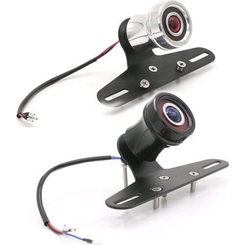 Motorcycle Retro License Number Plate Frame with 12V Indicator Brake Tail Lights Universal Fit For Harley Honda Yamaha Kawasaki