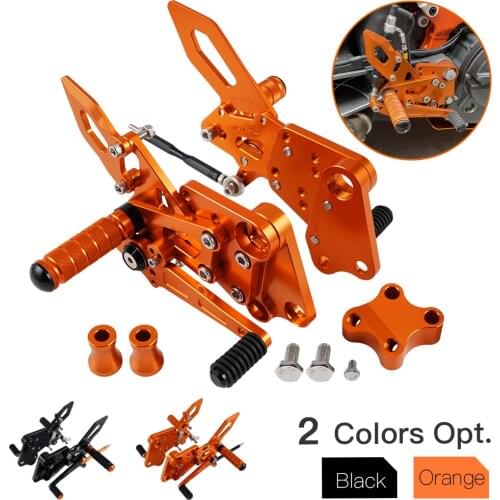 Motorcycle Adjustable Foot Pegs Rests Rearset Set Footrest for Duke 125 200 250 390 2018 2019 2020 Full CNC Aluminum