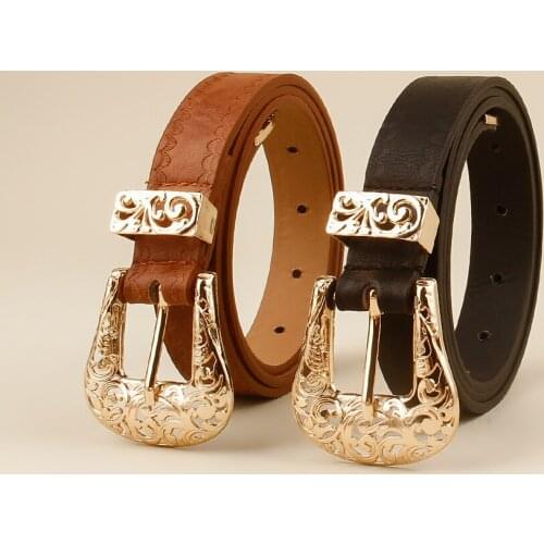 Vintage Boho Black Leather Waist Belt for Women Western Female Belt Cowboy Waistband Strap Ondildo Corset Belt