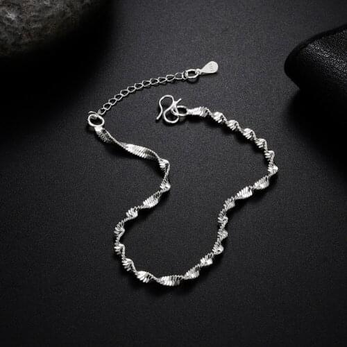Special offer hot new 925 sterling Silver Geometry Twisted Chain Bracelet for Women Men Fashion Wedding Christmas Gifts Jewelry