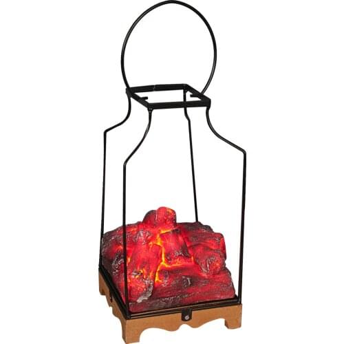 LED Charcoal Light Portable Risk-free Decorative Lamp Fake Flame Iron Ornaments Luminous Halloween Christmas Decoration Steady