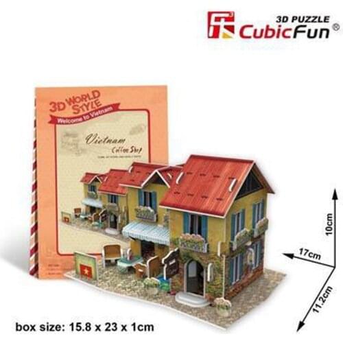 T63 3D Puzzle Vietnamese Cafe DIY Creative gift Educational toys World style tour construction paper model