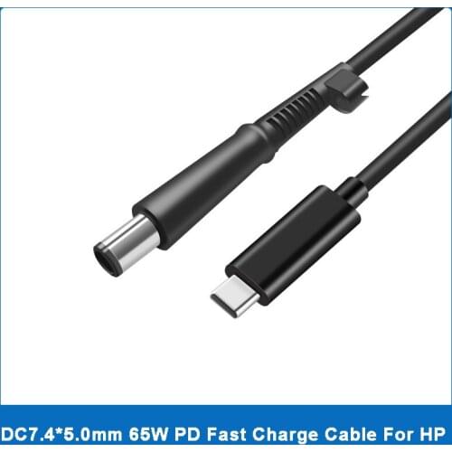 USB Type-C to 7.4*5.0mm DC Jack Laptop Charging Cable For HP Pavilion CQ60 DV6 G50 Probook 4520s 4710S Power Supply Adapter PD