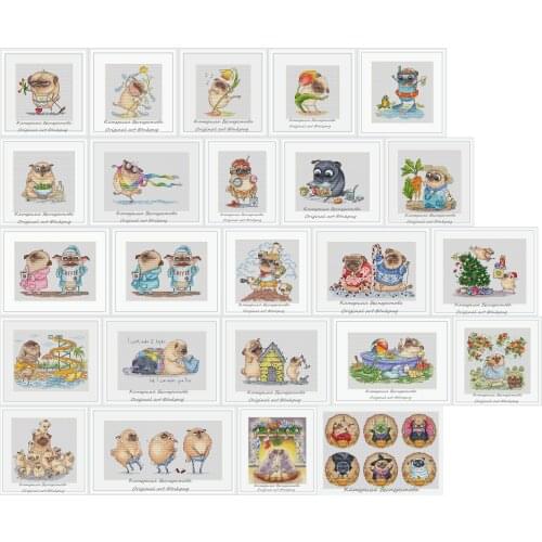 Needlework Cross stitch Handmade 14CT Counted Canvas DIY,Cross-stitch kits,Embroidery Flower in the key Dog styles