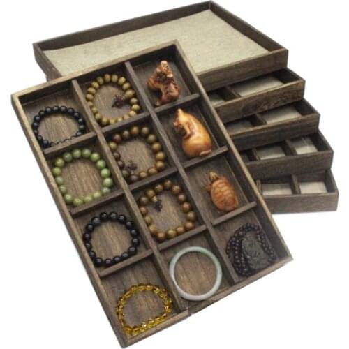 High Quality Wooden Jewelry Tray Jewelry Organizer Bangle Earrings Bracelets Choker Necklaces Pendants Storage Vintage Plate