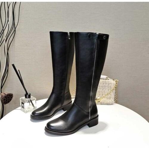 Size 35-40 free transport style winter boots women 2019 fashion soft genuine leather women boots Long tube boots