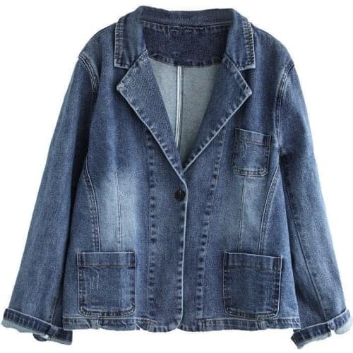 2021 Spring Autumn New Denim Suit Jacket Women Style Retro Jeans Jacket Female Korean Loose Jackets Casual Cowboy Coat Lady A244