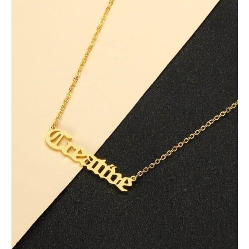 2020 new old english font creative letter necklace for women vintage jewelry accessories bohemia necklaces chokers