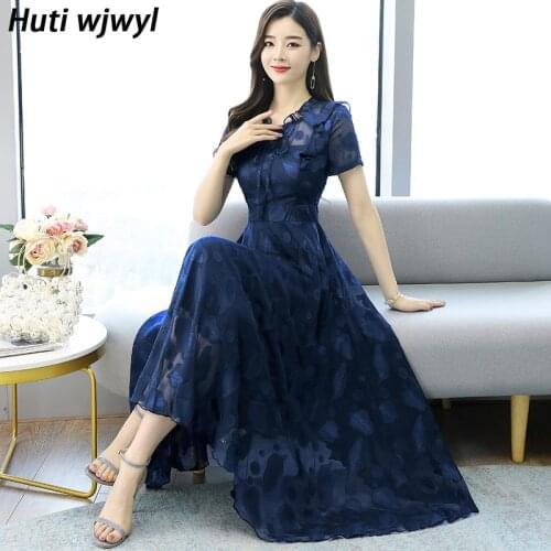 Summer Black Chiffon Beach Maxi Dress Elegant Women Party Sexy Pink Vestido 2021 Vintage Casual Plua Size Jacquard Midi Sundress