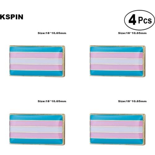 Transgender Pride Brooches Lapel Pin Flag badge Brooch Pins Badges 4pcs
