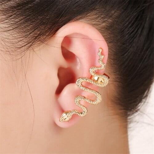 1pair Fashion Bohemian Punk Earrings Jewelry snake Engraved Earrings Best Gift for Women Girl E002