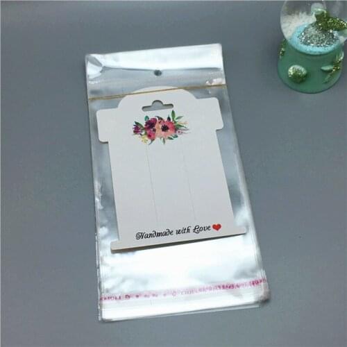 100Pcs Colorful Jewelry Display Cards + 100Pcs OPP Bags, Fashion Hairpin/Jewelry Brooch Packaging Paper Card