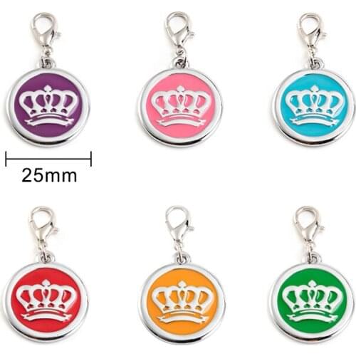 2PCs Zinc Based Alloy Pet Memorial Style Knitting Stitch Markers Silver Color Setting Crown Pattern Knitting Tools 25mm