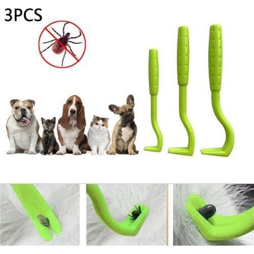 3pcs Pet Tick Removal Tool Flea Plastic Scratching Hook Louses Pliers Remover Hook Cat Dog Bunny Horse Comb Pet Grooming Supplie