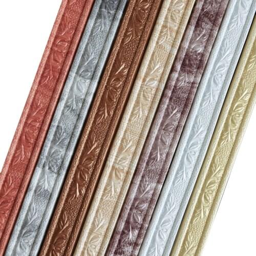 3D Foam Wall Stickers Self-Adhesive Wallpaper Waterproof Border Wall Edge Strip Skirting Waist Line Wallpaper Removable Sticker