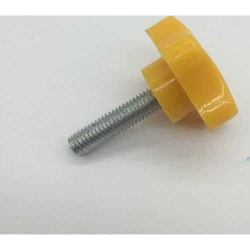 4pcs M6 five-star plastic head adjustment hand screws handle plum shaped star screw yellow color 16mm-30mm length
