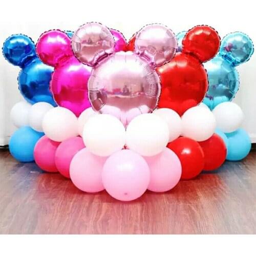 7pc/set Disney Mickey mouse Minnie mouse Birthday Party Decorations Baby Shower Party Decor Kids Toys Balloon combination Set