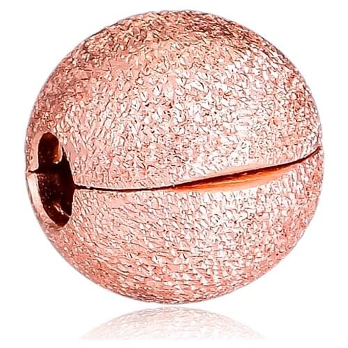 CKK Silver 925 Jewelry Matte Brilliance Clip Rose Gold Charms Beads Fits Original Bracelets Sterling Silver Making