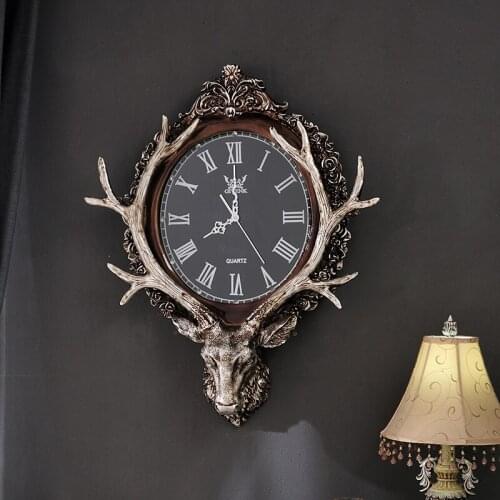 European Large Wall Clock Luxury Retro Creative Unique Silent Watch Wall Vintage Elephant Duvar Saati Home Decoration ZB5WC