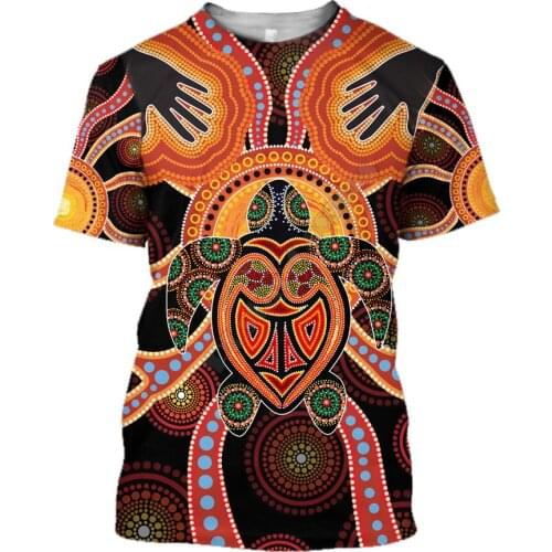 Aboriginal Turtle Touch the Sun Australia Indigenous 3d Printed t-shirt Harajuku Streetwear T shirts Men For Women Short Sleeve