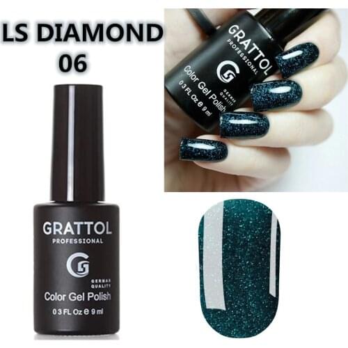 GRATTOL Professional Bling Gel Nail Polish UV LED Lamp Shimmer LS Diamond 06 Glitter 8ML Soak Off Shiny Vernis Gellak Lacquer