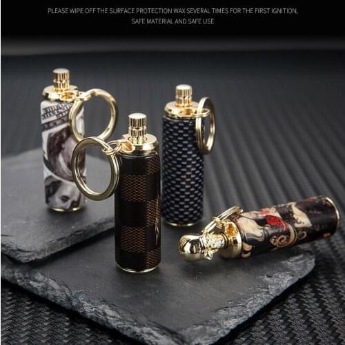 Kerosene Pure Copper Compact Lighter Cylindrical Nunchaku Cigarette Special-shaped Retro Pull Best Gift