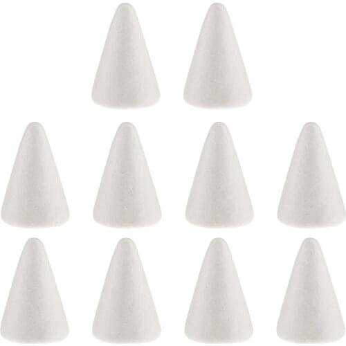 5pcs 7/10cm Cone Shaped Styrofoam Foam Ornaments for Christmas Tree Decor Handmade DIY Wedding Modelling Crafts Gift Supplies