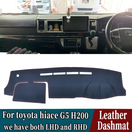 Leather Dashmat Dashboard Cover Pad Dash Mat Carpet Car-Styling accessories For toyota hiace G5 H200 2005 2007 2008 -2018 RHD
