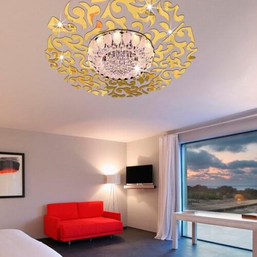 Creative mirror Xiangyun acrylic 3D sticker hotel home living room bedroom restaurant Ceiling roof chandelier decoration