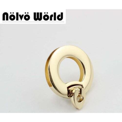 20sets 41mm Light gold finish round flip lock for purse bags genuine Hardware Accessories
