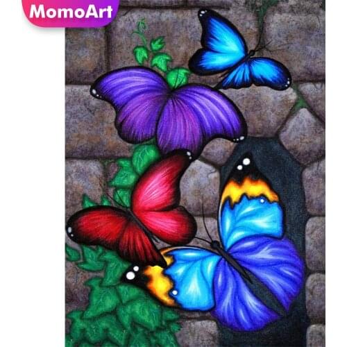MomoArt DIY Diamond Embroidery Butterfly Picture Of Rhinestone Diamond Painting Animal Full Drill Square Mosaic Wall Decor