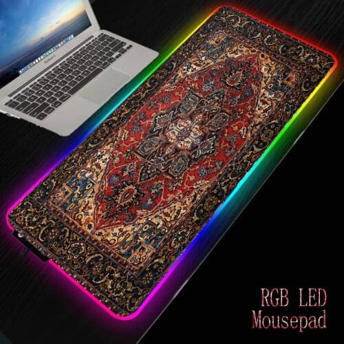 MRGBEST Persian Carpet Big LED RGB Lighting Gaming Mousepad XL Gamer Mat Mouse Pad Cs Go Beast for PC Computer