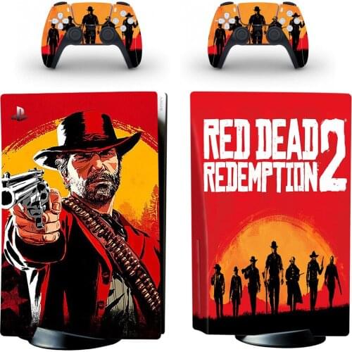 Red Dead Style PS5 Disc Edition Skin Sticker for Playstation 5 Console & 2 Controllers Decal Vinyl Protective Skins Style 1